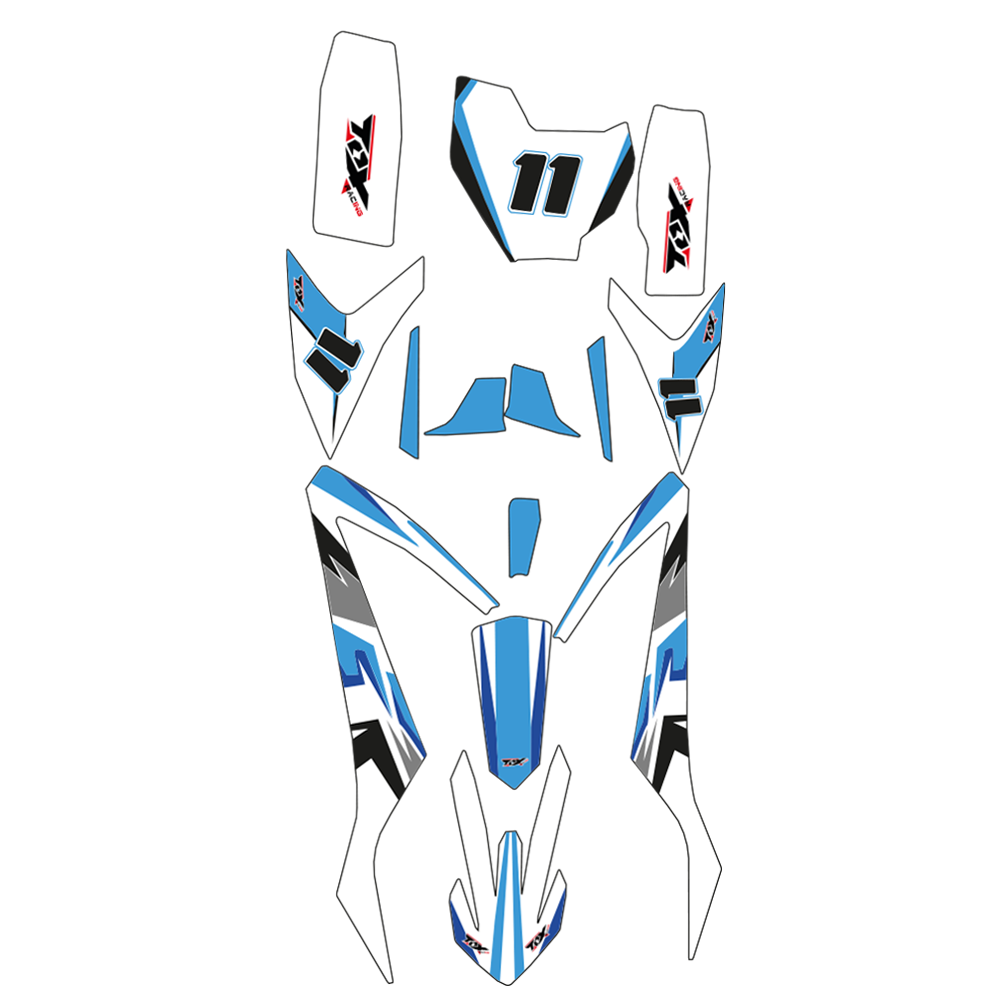 Kit autocolantes (Branco / azul), Tox (Volcano 110 DBK12)