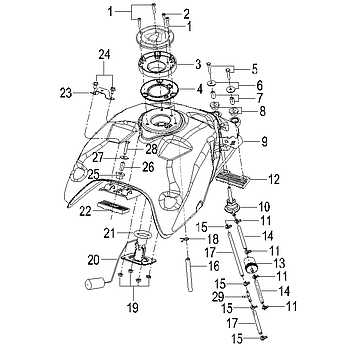 Filtro de gasolina (13) - 154FMI - KSR MOTO (GRS 125)