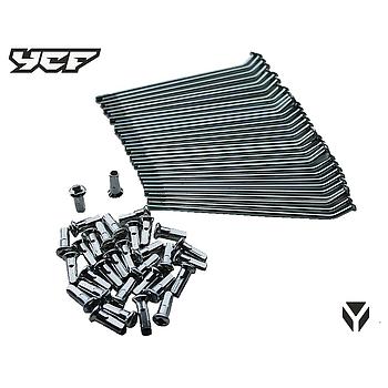 Kit de Raios dianteiro 145x3 45º) 14" / reforçados (32uni) (JR14-14.5), Pitbike / YCF (Lite 125/150 ->2017 / Start 125 2012-2017 / Pilot 125 2012-17 / P150 2013-17 / SP 2012-15)