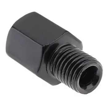 Adaptador de Rosca de Espelho. Converte M10 (rosca direita) em M8 (rosca direita) (Preto)