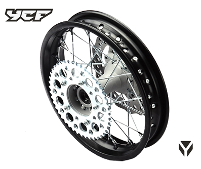 Jante tras (Reforçada, 1.85x14&quot;, eixo 15mm / 5 pontos de fixaçao), YCF / Pitbike