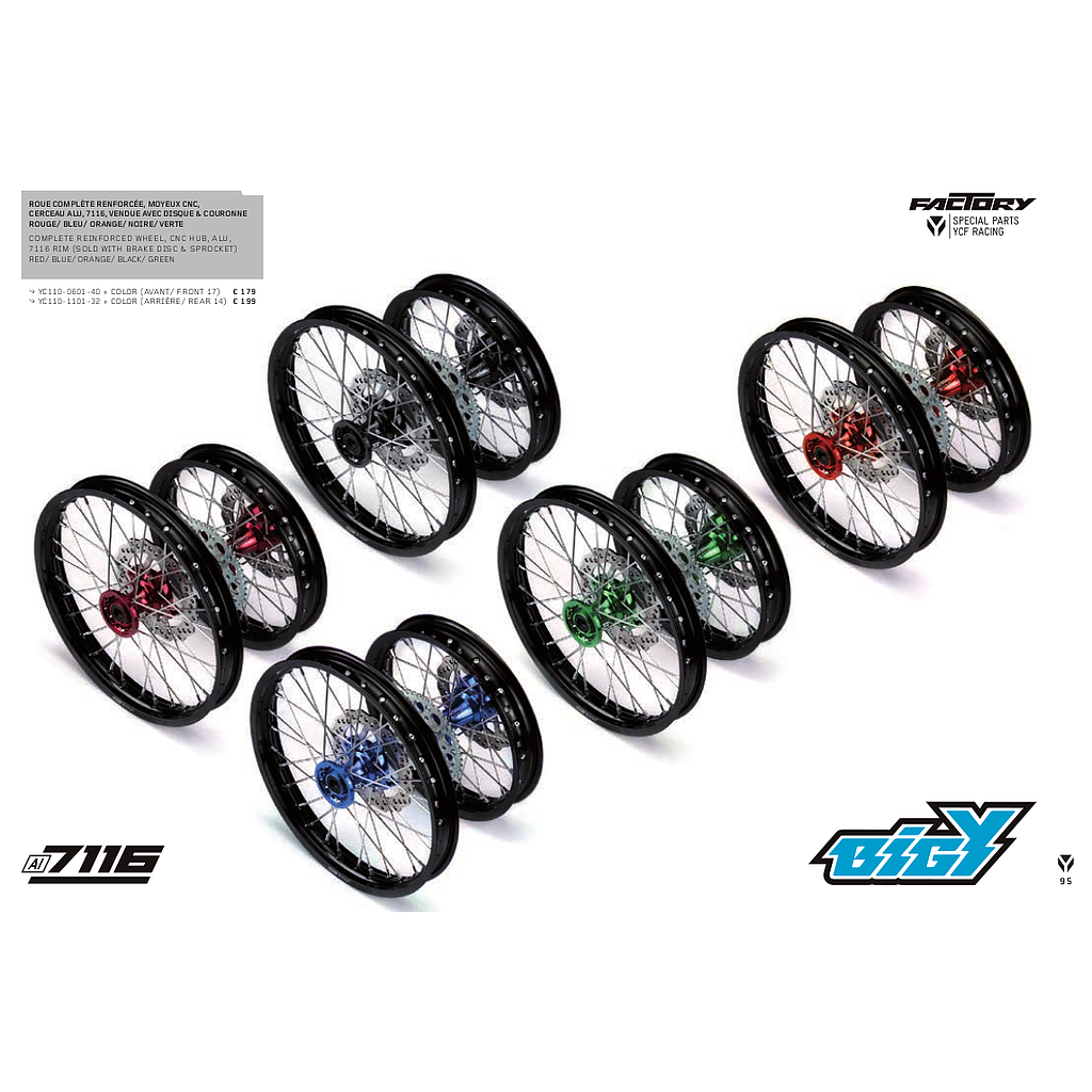 Jante Frente 17&quot; (CUBO CNC, Varias cores) - YCF (Bigy) / Pitbike